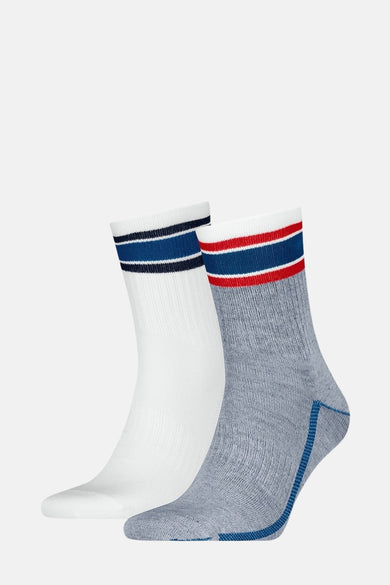 Meerkleurige sokken van Levi's® Accessories met streepdetails en blauwe accenten.