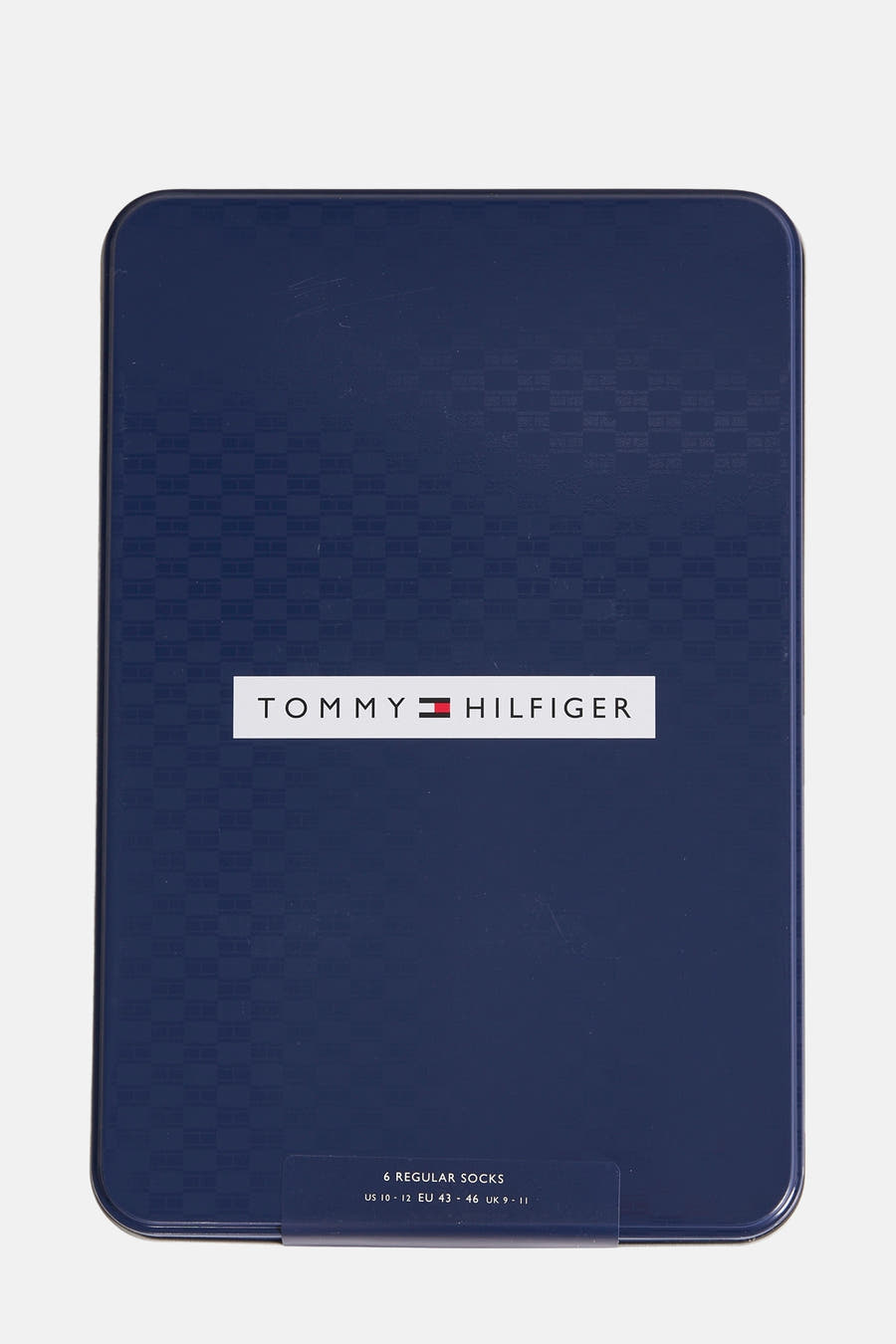 Chaussettes bleues de TOMMY JEANS, avec un motif graphique subtil de carreaux sur l'arrière-plan.