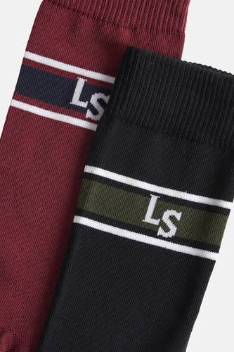 Meerkleurige sokken van Levi's® Accessories, met een geribbelde textuur en een gestreept logo-ontwerp.