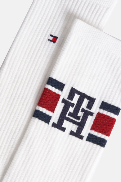 Witte sokken van TOMMY JEANS, met geribbelde textuur en logo details.