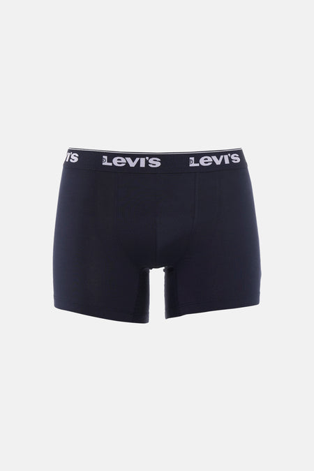 Blauwe boxershort van Levi's met elastische tailleband met logo.
