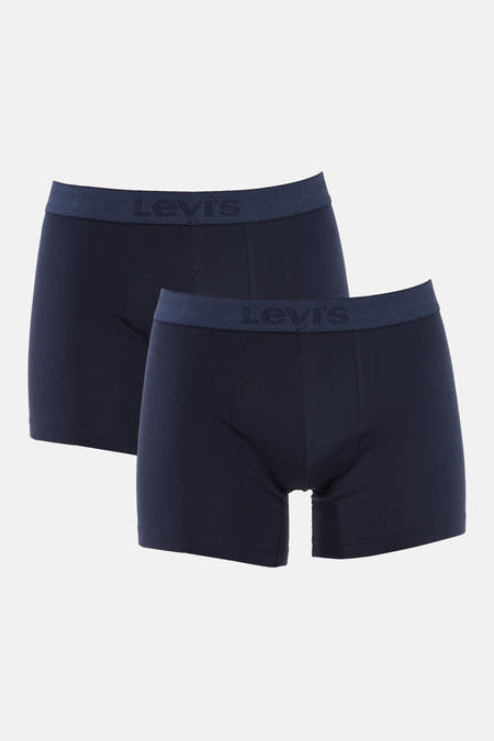 Blauwe boxershort van Levi's met een elastische tailleband voorzien van logo.