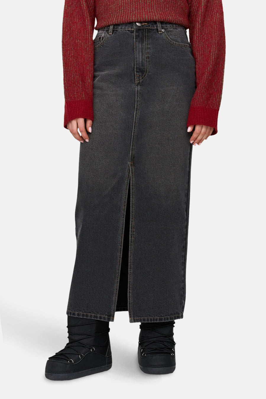 Lange rok - dark grey denim - 24 colours GmbH