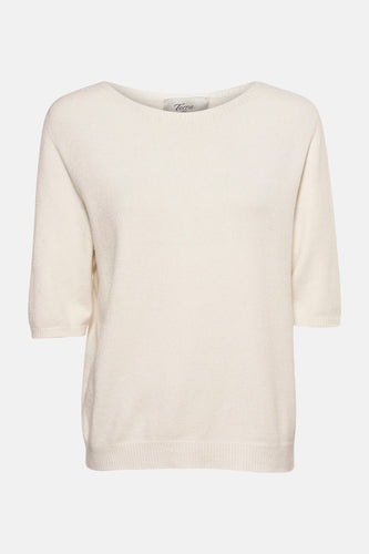 Pull met ronde hals - ecru