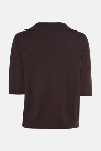 Polo met lange mouwen - bruin - Terra di Siena - 4