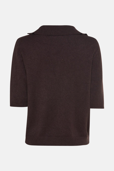 Polo met lange mouwen - bruin