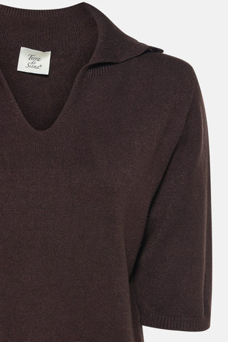 Polo met lange mouwen - bruin - Terra di Siena - 4