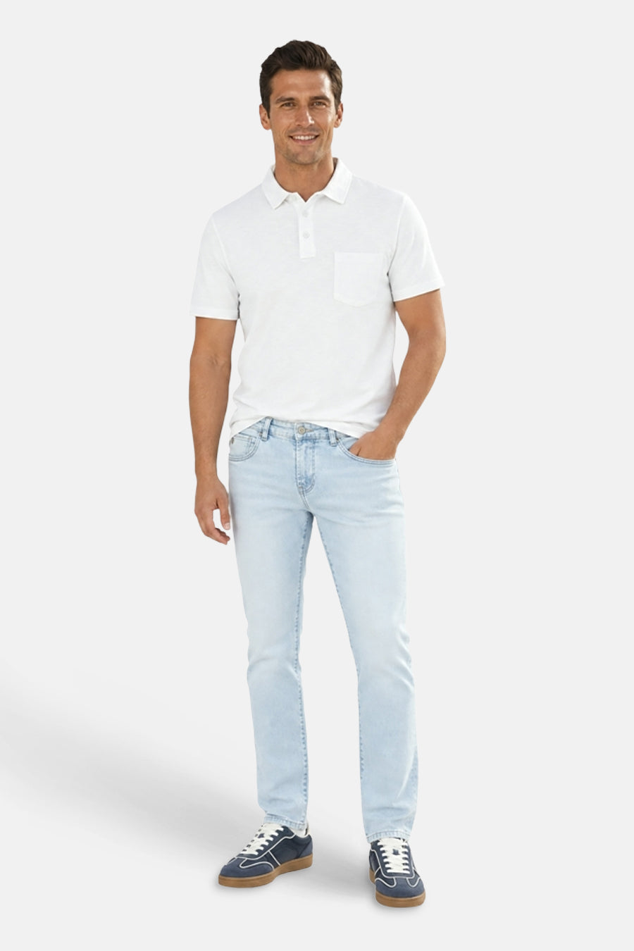 Jeans straight light blue denim - Cars