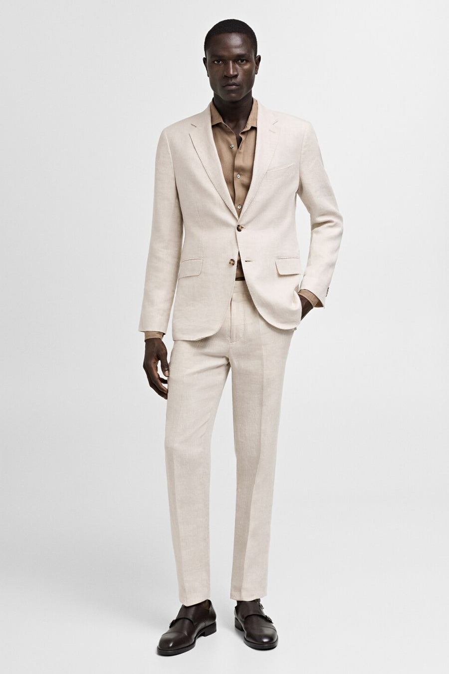 Kostuumbroek - beige - MANGO