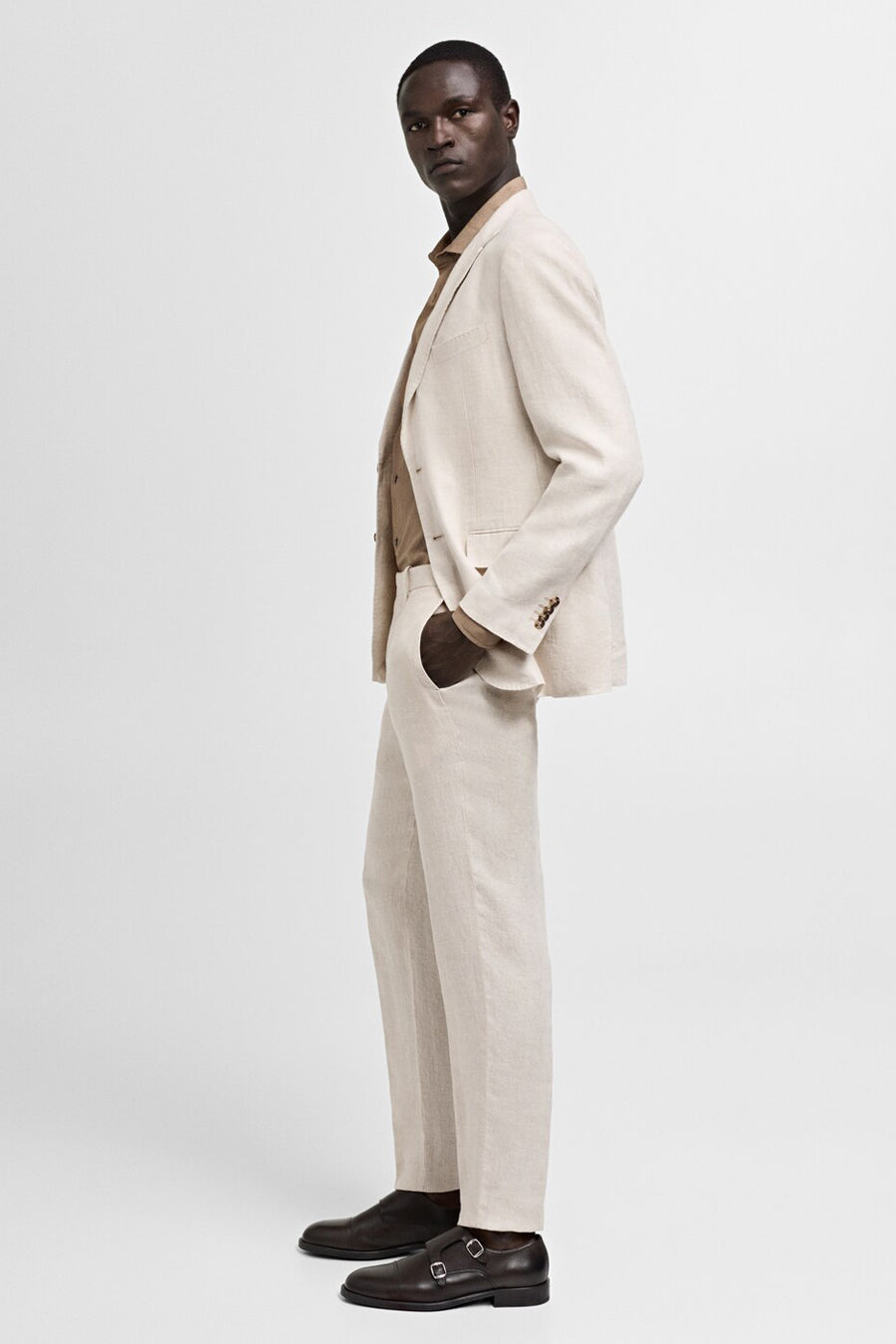 Kostuumbroek - beige - MANGO