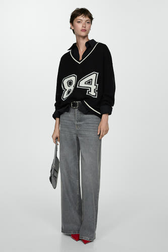 Pull met V-hals - multicolor