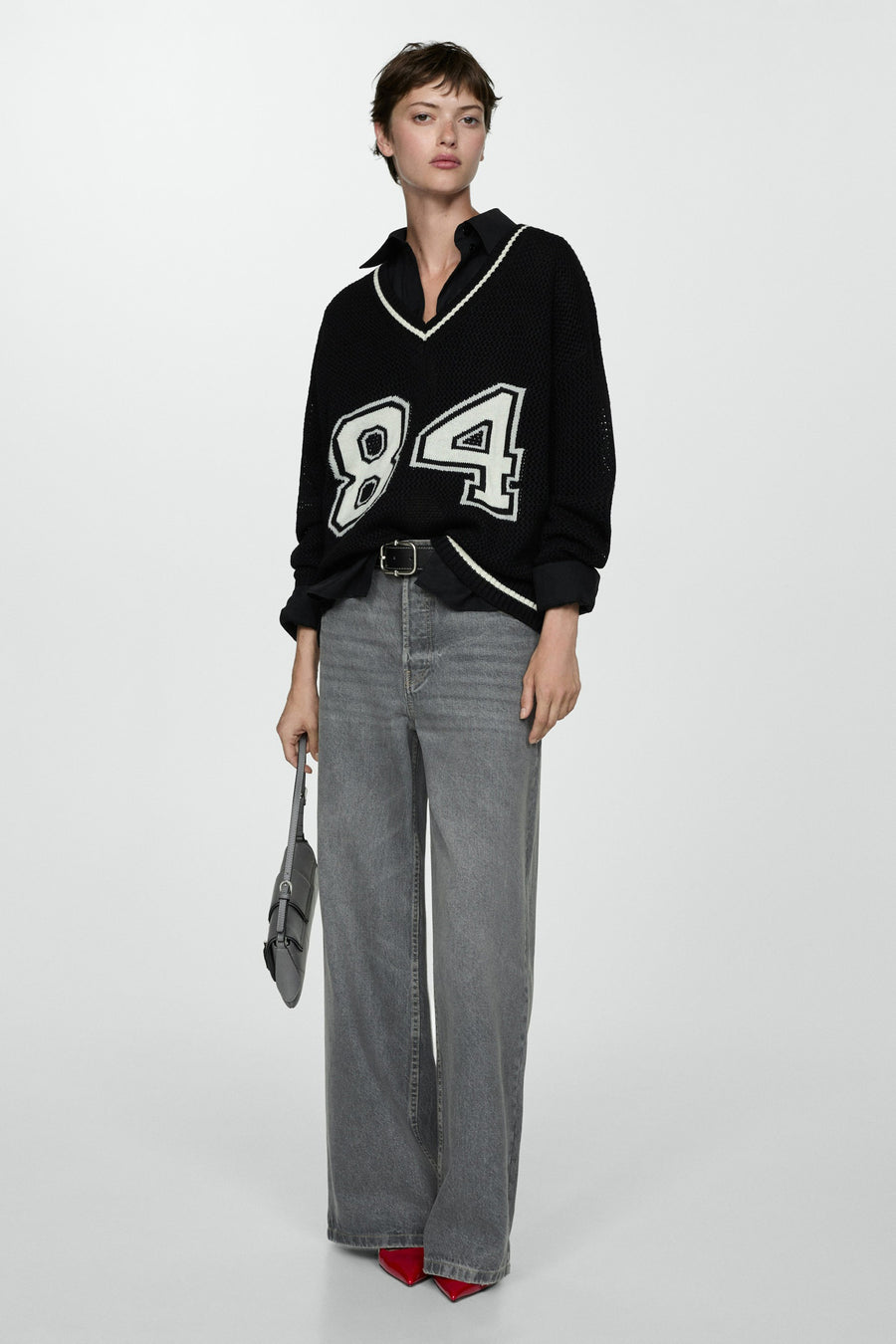 Pull met V-hals - multicolor