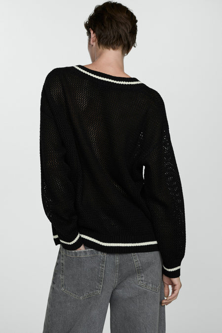 Pull met V-hals - multicolor