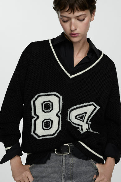 Pull met V-hals - multicolor
