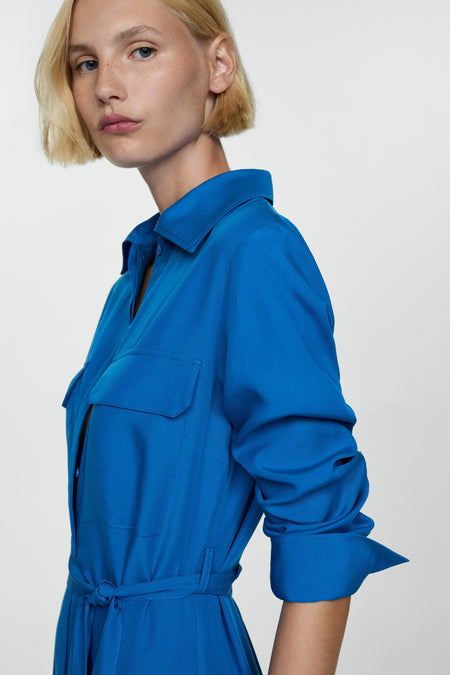 Robes manches longues Bleu - Mango