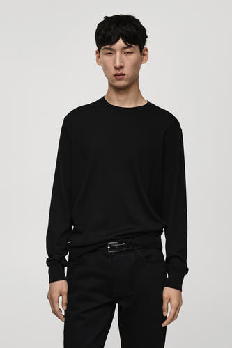 Pull met ronde hals - zwart