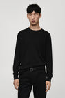 Pull met ronde hals - zwart