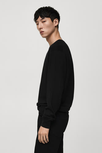 Pull met ronde hals - zwart