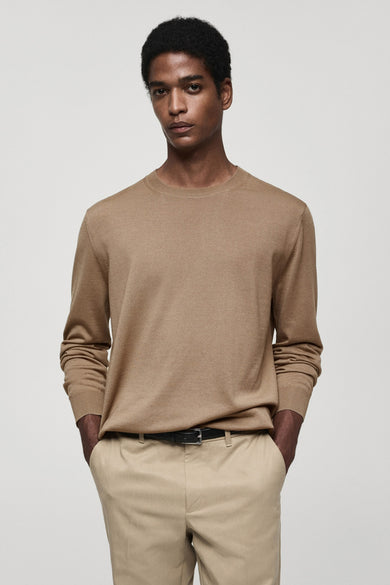 Pull à col rond - brun