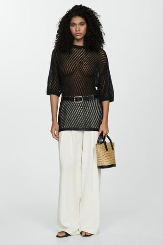 Pull met ronde hals - zwart - MANGO