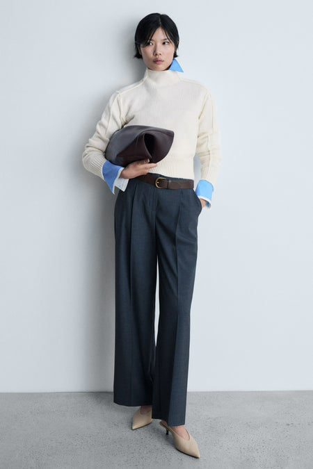 Pull met ronde hals - wit