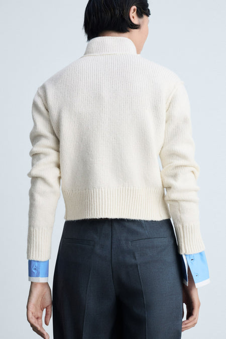 Pull met ronde hals - wit