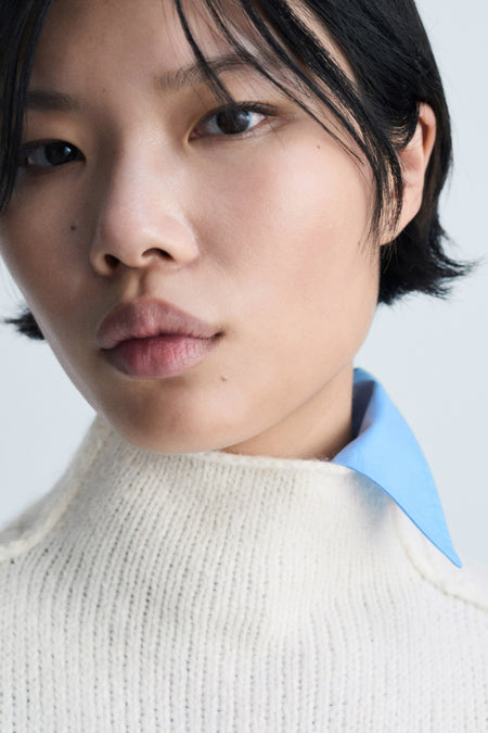 Pull met ronde hals - wit