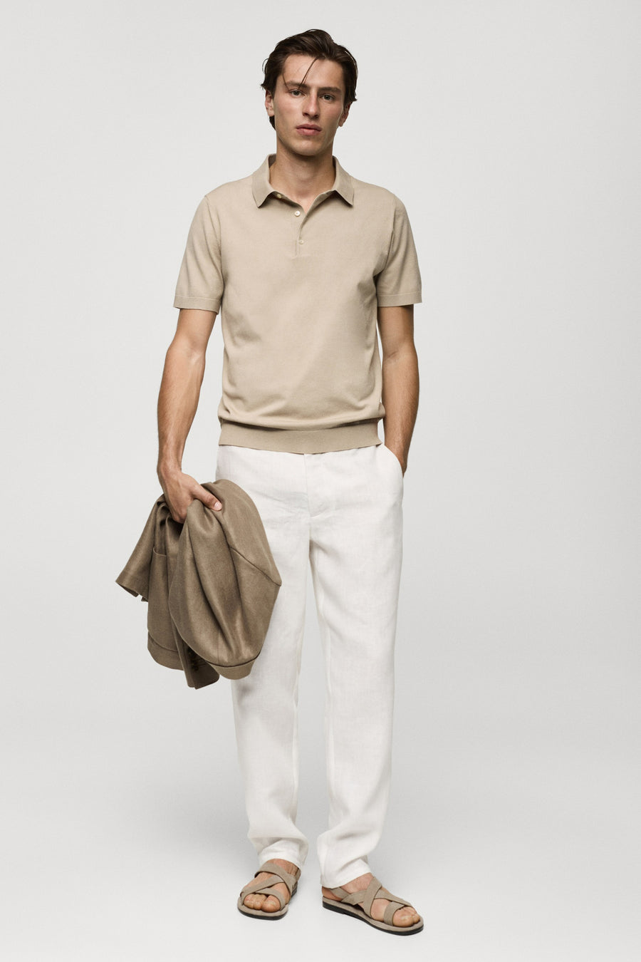 Polo à manches courtes - beige