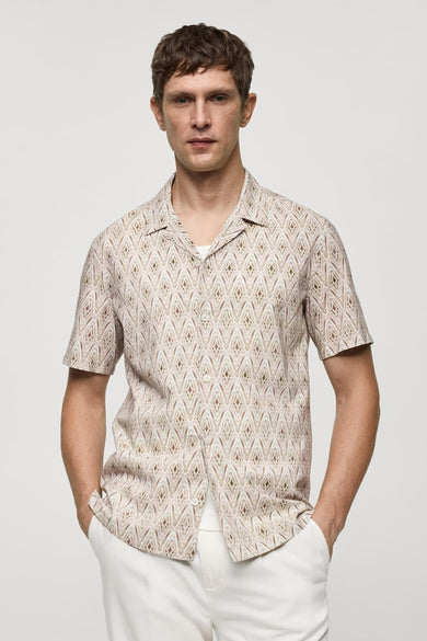 Chemise (manches courtes) Beige - Mango