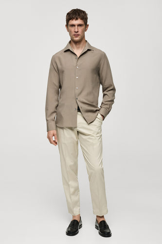 Hemd met lange mouwen - bruin - MANGO