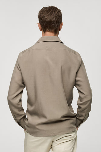 Hemd met lange mouwen - bruin - MANGO