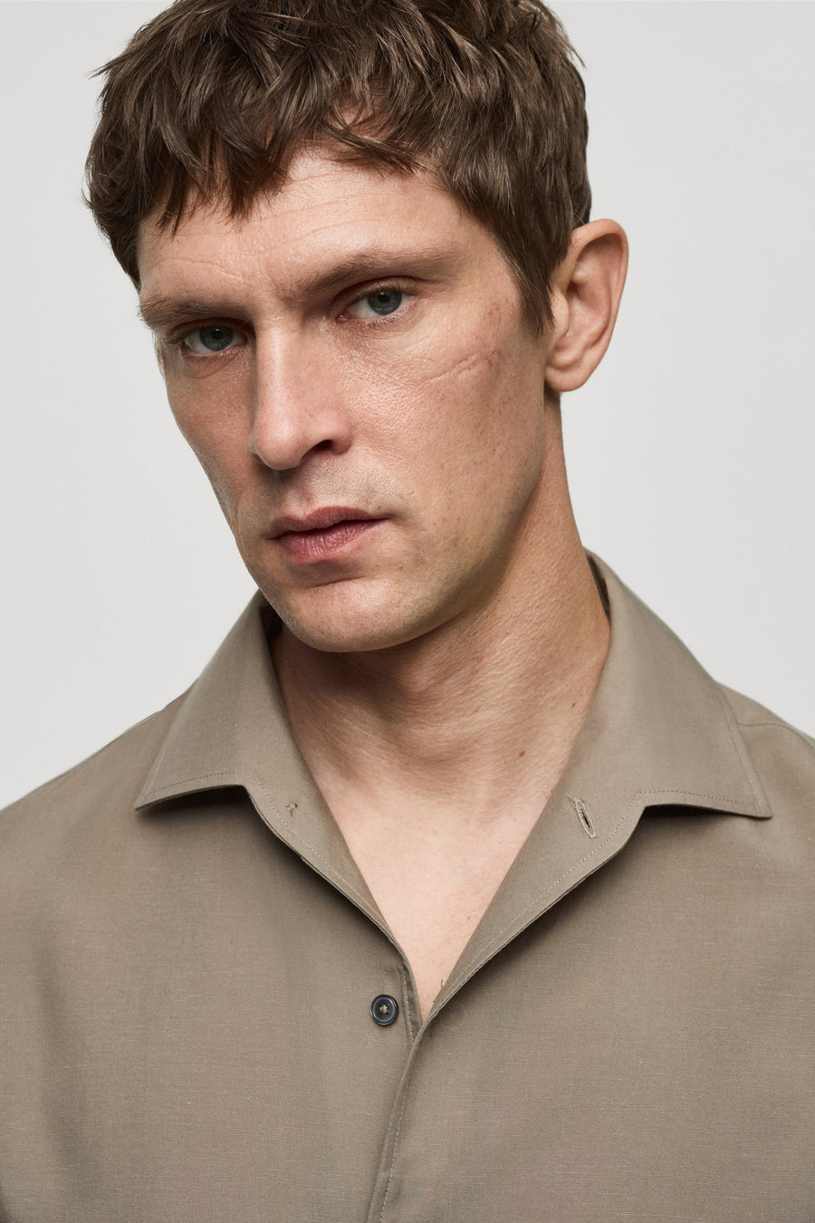 Hemd met lange mouwen - bruin - MANGO