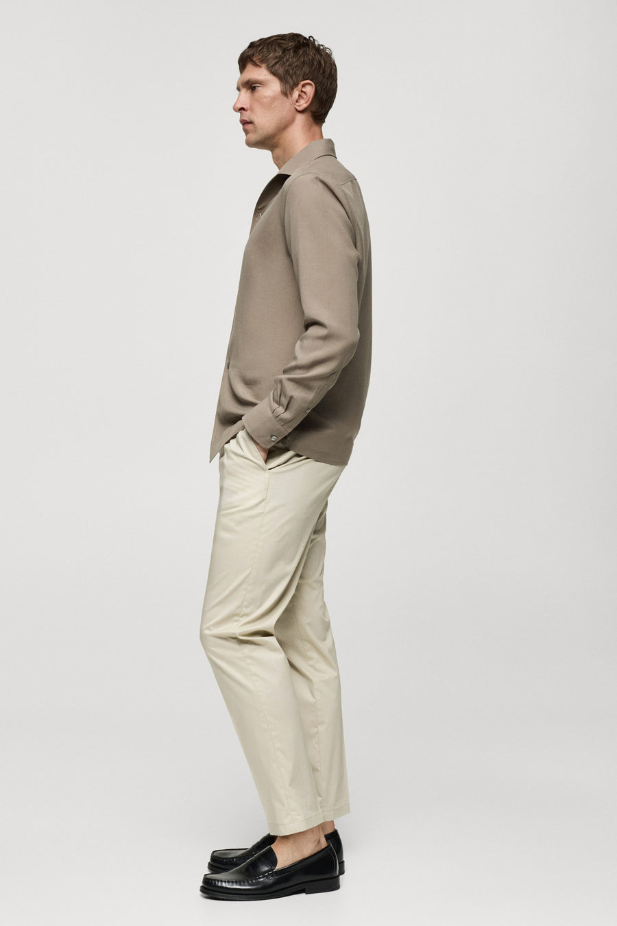 Hemd met lange mouwen - bruin - MANGO