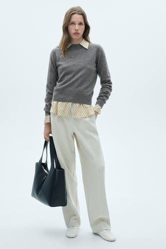 Pull met ronde hals - Grijs - MANGO