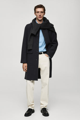 Lange jas - zwart - MANGO