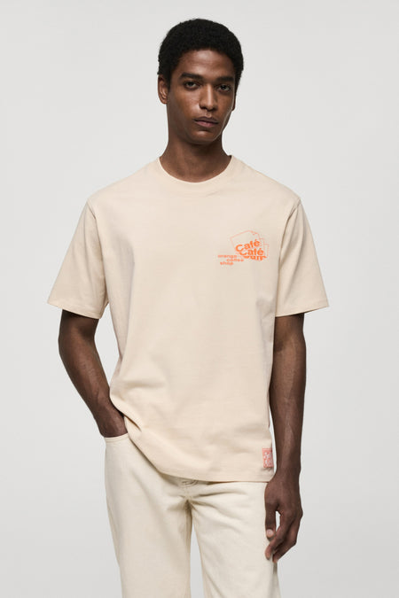 T-shirt (korte mouwen) Beige - Mango