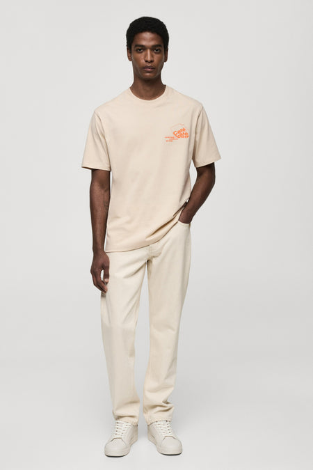 T-shirt (korte mouwen) Beige - Mango