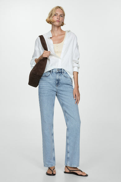 Jeans straight Light blue denim - Mango