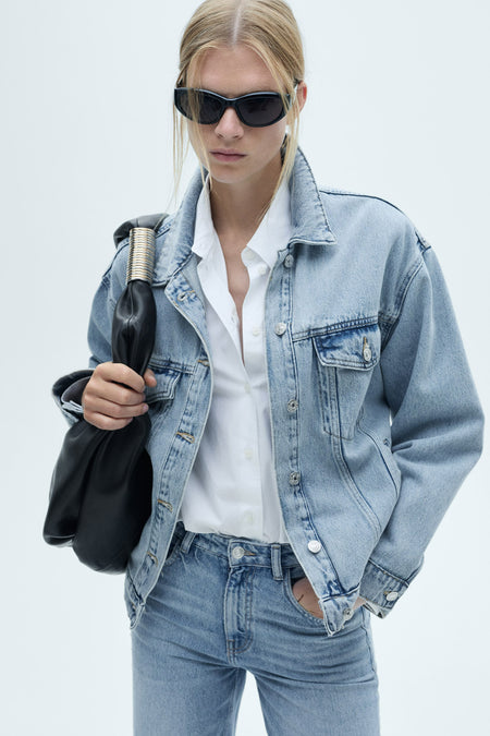 Jeans wide Blauw - Mango