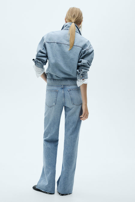 Jeans wide Blauw - Mango