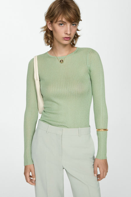 Pull met ronde hals - groen
