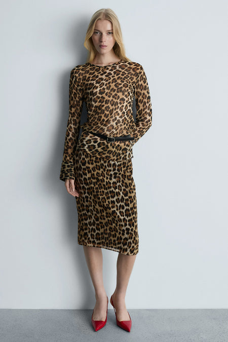 Blouse met lange mouwen - bruin