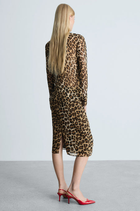Blouse met lange mouwen - bruin