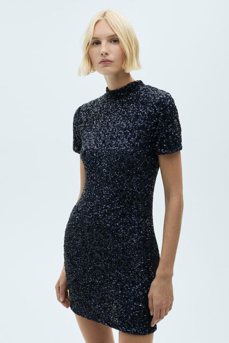 Kleedje met korte mouwen - blauw