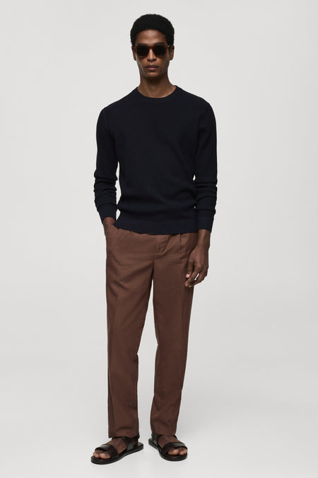 Pull met ronde hals - blauw