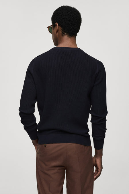 Pull met ronde hals - blauw