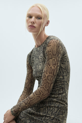 Kleedje met lange mouwen - grijs - MANGO