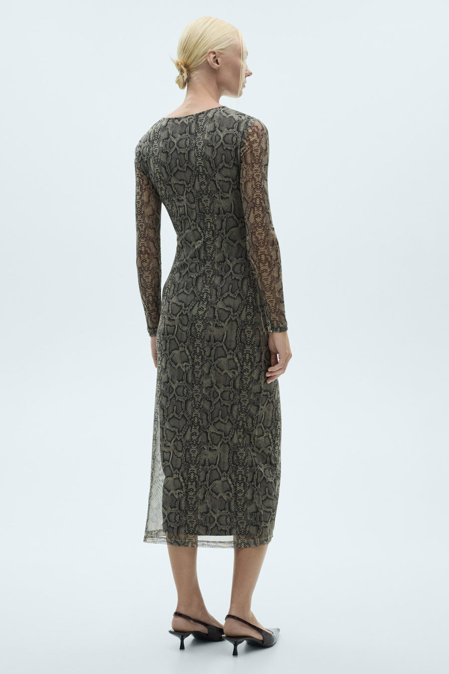 Kleedje met lange mouwen - grijs - MANGO