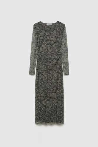 Kleedje met lange mouwen - grijs - MANGO