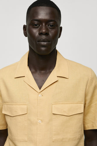 Chemise à manches courtes - jaune - MANGO